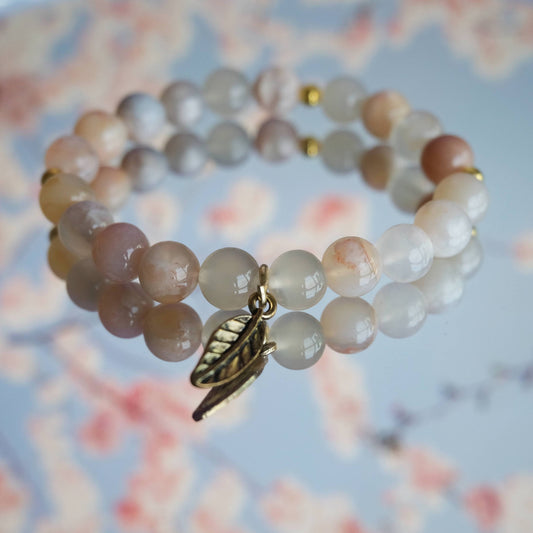 Cherry blossom agate bracelet